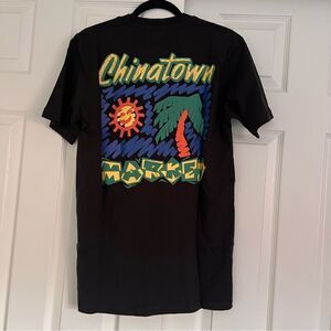 Chinatown Market Deadstock Palms Sun Puff Print Shirt Black Medium NEW